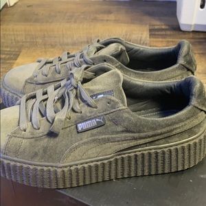 Rihanna Fenty Suede Creepers-Grey